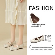 Daphne | Thick Heel Mary Jane Shoe  Silver Summer Casual Shoe