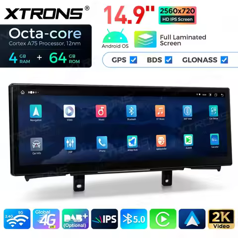 XTRONS 14.9" Android 14 IPS 2K 8+256GB Car Multimedia Player For 1/2 Series F20/F21 /F23 NBT System 
