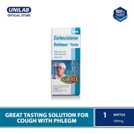 Unilab Solmux Adult Suspension 60 ml Carbocisteine - Relieves Cough with Phlegm, Sugar-Free Solution