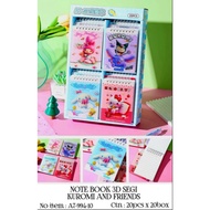 3D Notebook A7-994-10 Segi The Kitty And Friends/Notebook Spiral Small/Notebook Fancy A7/ Per Pcs