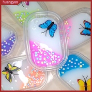huangyan|  1 Box Butter Slime Super Soft Stretchy Fluffy DIY Making Multicolor Non-sticky Cloud Stress Relief Vent Toy Cloud Slimes Making Set Butterfly Colorful Clay Toy Kid Toy G
