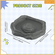 [LzdjfmyebMY] Reptile Feeder Bowl Terrarium Accessories Food Dish for Gecko Snake Tortoise Gray