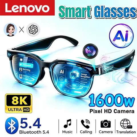 Lenovo AI Smart Glasses 8K HD AI Translation Bluetooth Calling AI Chat Logging Music Playback Smart