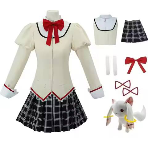 Tomoe Mami Sakura Kyouko Miki Sayaka Akemi Homura Kaname Madoka Cosplay Costume School Uniform Hallo