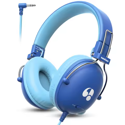 Awatrue Kids Headphones for Tablet,iPad 74/85dB Safe Volume Limit Stereo 3.5mm Jack Wired On-Ear Hea