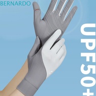 BERNARDO Thin Sunscreen Gloves, Ice Silk Elastic Touch Screen Ice Silk Gloves, Non-slip Driving Glov