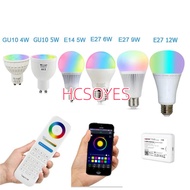 Miboxer 2.4G Led Bulb MR16 GU10 E14 E27 Led Lamp 4W 5W 6W 9W 12W CCT RGB+CCT Led Lamp Wireless Wifi 