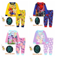 [SG SELLER] Cuddle Me kids Glow in the Dark Pyjamas sleepwear children girls boys super mario pokemon spiderman unicorn