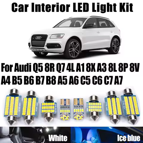 LED Interior Map Dome Light For Audi Q5 8R Q7 4L A1 8X A3 8L 8P 8V A4 B5 B6 B7 B8 A5 A6 C5 C6 C7 A7 