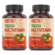 DEVA Vegan Multivitamin & Mineral Supplement - Vegan Formula with Green Whole Foods, Veggies, and He