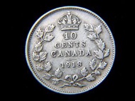 加拿大銀幣-1918年加拿大聯邦皇冠壹毫銀幣(英皇佐治五世像)