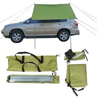 รถ Shelter Shade Camping ด้านข้างด้านบนหลังคารถเต็นท์กันสาดกันน้ำ UV แบบพกพาเต็นท์แคมปิ้งรถยนต์ดาดฟ้าหลังคากันฝน