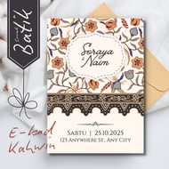 ekad kahwin batik, e-card wedding invitation, kad jemputan kahwin, e-card wedding aesthetic