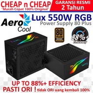 Aerocool Lux 550W RGB PSU 80 Plus Power Supply PSU 550 W 80+ 80Plus