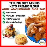 Tepung Keto Premix Flour Ayam Goreng Bread Roti Cake Atkins Low Carb Diet Food Pancake Cucur Fried C