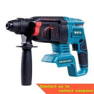 ATO 21V Rechargeable Brushless Cordless Rotary Hammer Impact Drill 4 Function Tools Electric Hammer For Makita Battery