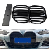 Double Line Car Front Bumper Center Kidney Grille Grill Gloss Black For BMW 4 Series G22 G23 2 Door 