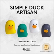 Simple Duck Artisan Keycap – Cute Minimal Duck Resin Keycap for Mechanical Keyboard | MX Switch Comp