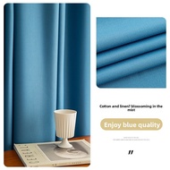 Thickened Cotton Linen Curtains Bedroom Blackout Double-Sided Customizable for Entire House H2.7- 4m