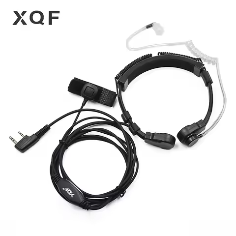 Extendable Throat Microphone Mic Earpiece Headset for Walkie Talkie BAOFENG UV-5R UV-10R UV 6R BF 88