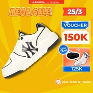 Genuine MLB Chunky Liner New York Yankees shoes, low-cut NY sneakers with 4.5cm high sole in white w