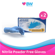 Assure Blue Soft Nitrile Powder Free Gloves (Size S,M,L) - 2 Box