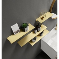 Bathroom Storage Rack Gold Brushed Corner Shelf Bathroom Shelf Wall Mount / Free Punching for Aluminium Finish