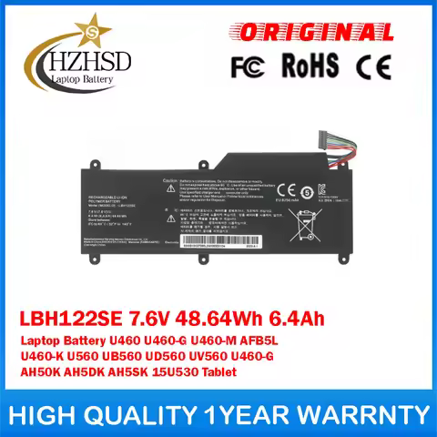 LBH122SE 7.6V 48.64Wh 6.4Ah Genuine Original Laptop Battery For LG U460 U460-G U460-M AFB5L U460-K U