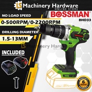 BOSSMAN 20V CORDLESS BRUSHLESS HAMMER DRILL BHD33 - STEEL CHUCK HEAD - WITH BATTERY & CHARGER - 6 MO