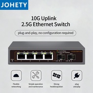 JOHETY  4 Port / 8 Port 2.5Gb Ethernet Switch 2*10G SFP+ Port Uplink Network Switcher Hub Internet S
