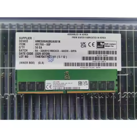 1 pcs HMCG88AGBUA081N RAM 32GB UDIMM Desktop Memory 32G 2RX8 5600 PC5-5600B-UB0 DDR5