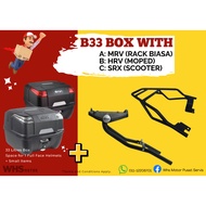 GIVI TOPCASE BOX B33NM (33LITRES HARD BAG) + HEAVYDUTY RACK