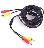 Car RCA DC Audio Video AV Extension Cable for CCTV Security, Truck Bus Trailer Reverse Parking Camer
