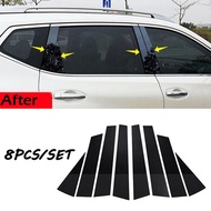 Glossy Black Window Sticker Pillar Posts Decal Trim Door Cover Accessories for Nissan Qashqai J11 20