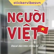 Decal Sticker, Vietnam Flag & words "Vietnamese", Holiday Decor April 30, 1/5, 2/9, Glass, shop, Lap