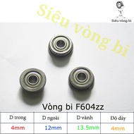 Flange bearing F604ZZ - Rim bearing F604ZZ - Standard 4x12x4mm (rim 13.5mm)