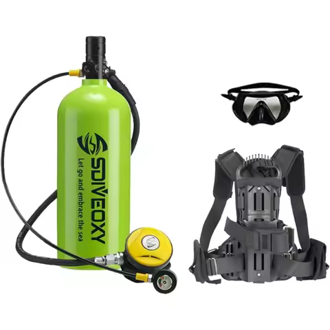 3L Scuba Tank Diving Gear with Scuba Mask and Double Shoulder Clip, 20-40 Minutes Underwater for Scu
