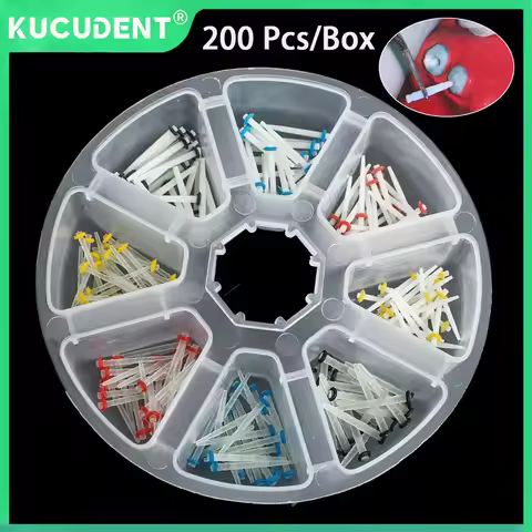 200 Pcs Dental Fiber Post Glass Quartz Straight Screw Teeth Restorative Materials Mixed 1.2 1.4 1.6 