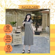 Váy len xuông tomogi hàng QC dáng xuông cổ bẻ pha m379 đầm bầu công sở kiểu dáng trẻ trung