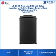 LG 20KG Top Load Direct Drive Inverter with Intelligent Fabric Care Washing Machine TV2520SV7K | TurboWash3D™ | Scent+