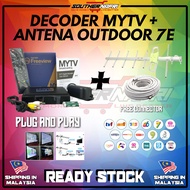 SET MYTV DECODER MYTV 100% + 7E ANTENA OUTDOOR ANTENA ARIEL 80-130KM DTV MYFREEVIEW HDTV MALAYSIA UH