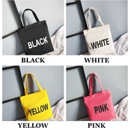 Aladdin Word Printing Korean Canvas Bag Bucket Tote Shoulder Women Handbag Beg 3Y4