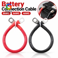 GOGOU 1Pcs Battery Connection Cable, 4AWG 6AWG 8AWG Soft Silicone Battery Connection Wire,  Tinned C