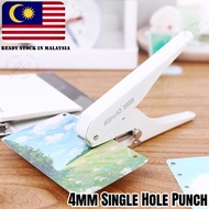 4mm Single Hole Puncher 1-Hole Handheld Paper Punch Tool A5/A6/A7/M5 Loose Leaf DIY Journal School O