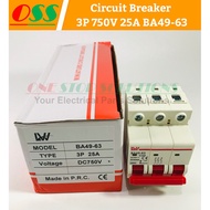Circuit Breaker MCB DC 3P 750V 25A BA49-63