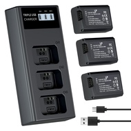NP-FW50 Battery Charger Pack, LP 3-Pack 1200mAh Battery & Triple Slot Charger,Compatible with Sony A