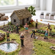 Farmer People Figurines Set Lifelike Miniature Farm Workers for Ages 4-6