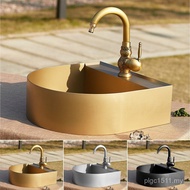 Stainless Steel Bar Outdoor Folk Basin Art Basin Wash Basin On-The-House House Household Wash Basin 