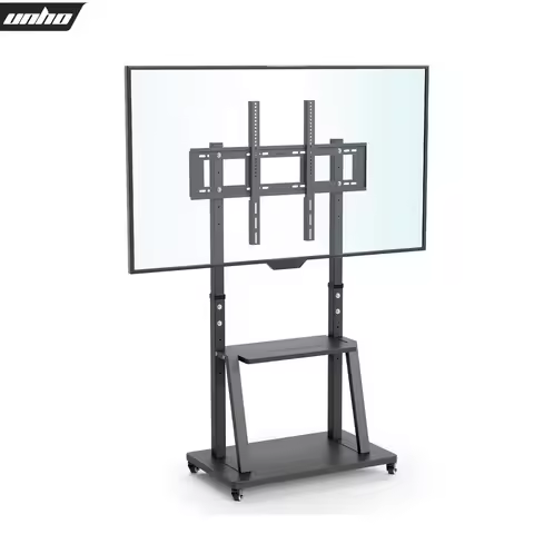 Mobile TV Floor Stand with Castors Heavy Duty TV Cart Stand for 32-100” LED LCD Screens Height Adjus