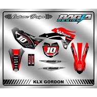 Klx GORDON DECAL STICKER MOTORCYCLE VARIATIONS FULL BODY CUSTOME DESIGN REPLACE NAME, NUMBER 110